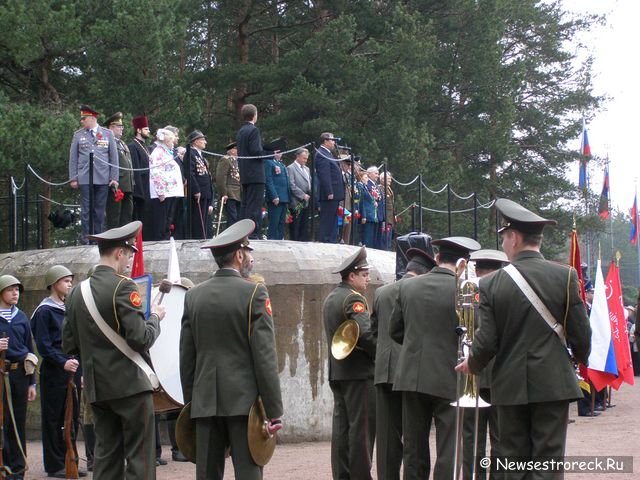 Праздничное шествие и церемония возложения венков.  9 мая 2010 Сестрорецк.