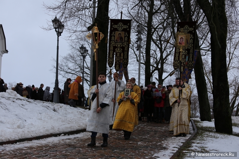 В Сестрорецке Крещение отметили крестным ходом и массовым купанием